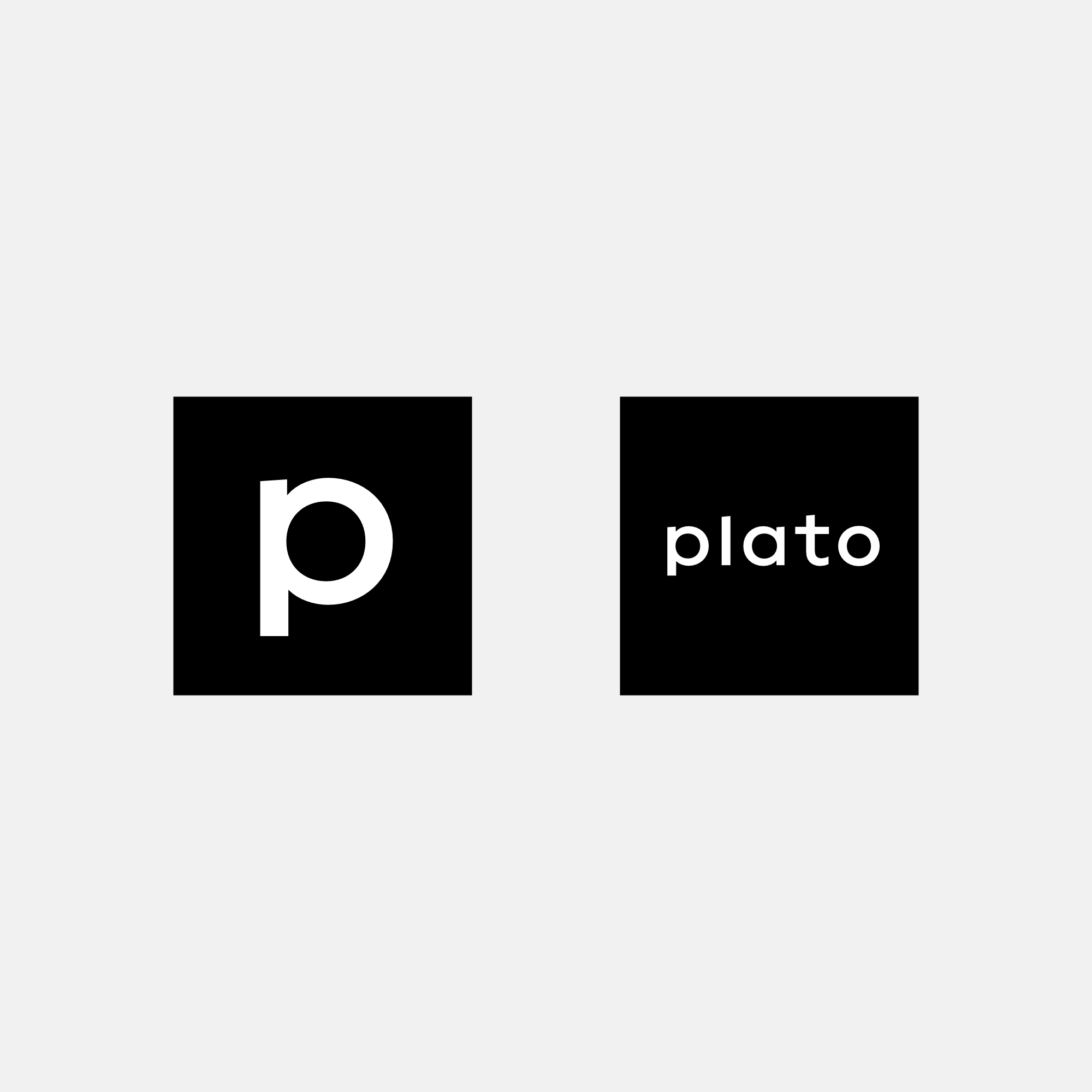 The bespoke brand typeface in use as square icon